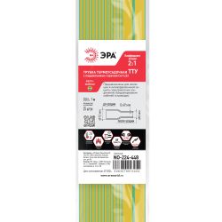 Термоусадочная трубка ЭРА NO-224-448 ТТУ нг-LS 12/6 жёлто-зелёная в отрезках по 1 м 25 шт