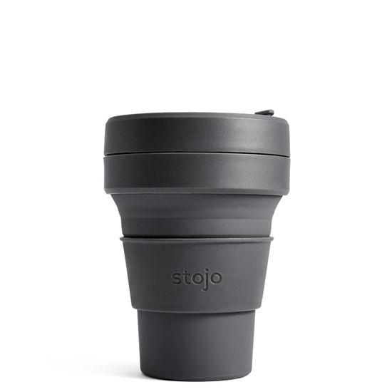 Стакан складной силиконовый Stojo Pocket Cup Carbon, 12 oz / 355 мл
