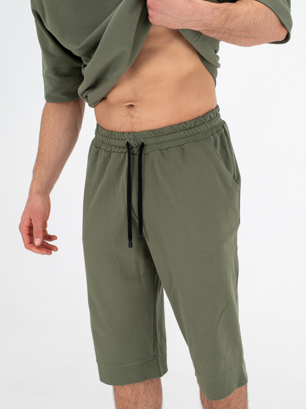 Костюм хлопковый с шортами. Хаки