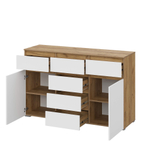 Люмо Комод КМ 05 (6 ящиков) дуб крафт золотой/белый, кашемир