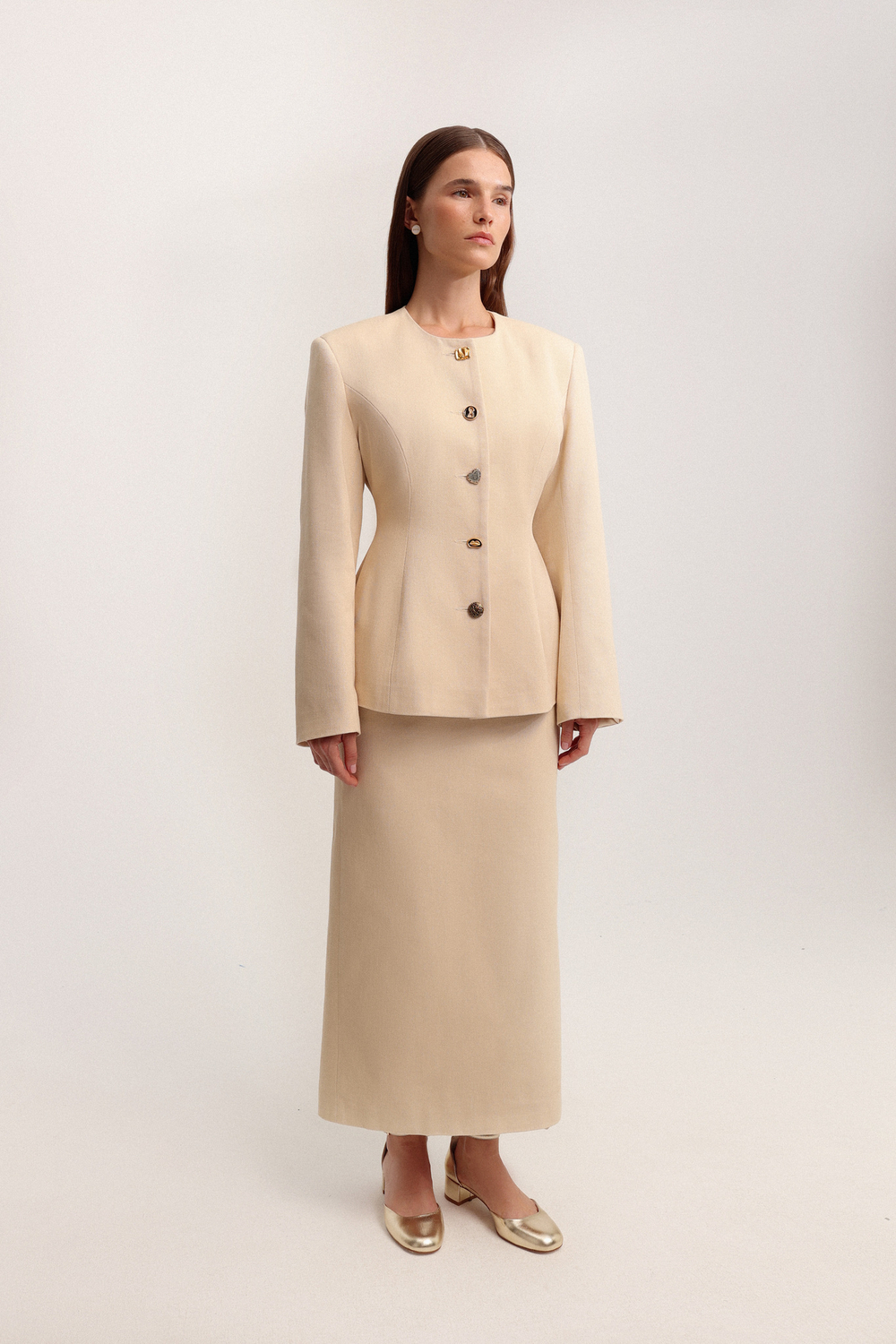 Жакет приталенный из денима