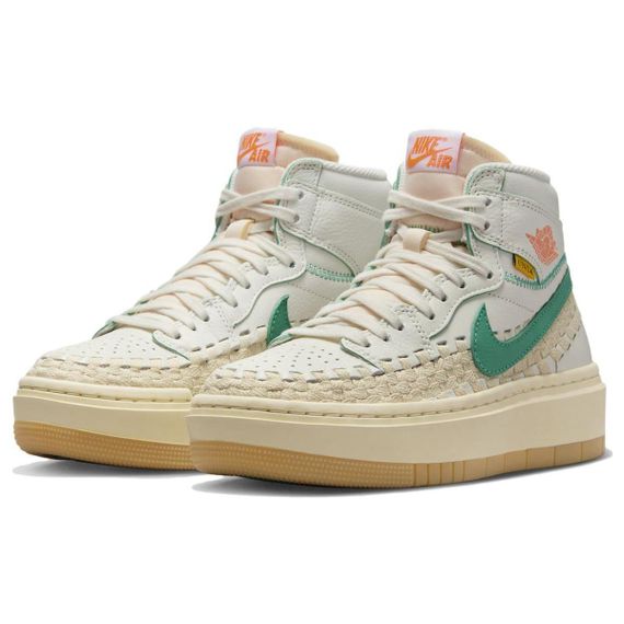 Jordan Air Jordan 1 Подвесные баскетбольные кроссовки High Top Бело-зеленые женские