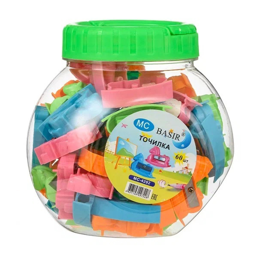 Точилка Basir, одинарная, серия "Лошадь", в форме лошадки, 4 цвета корпуса