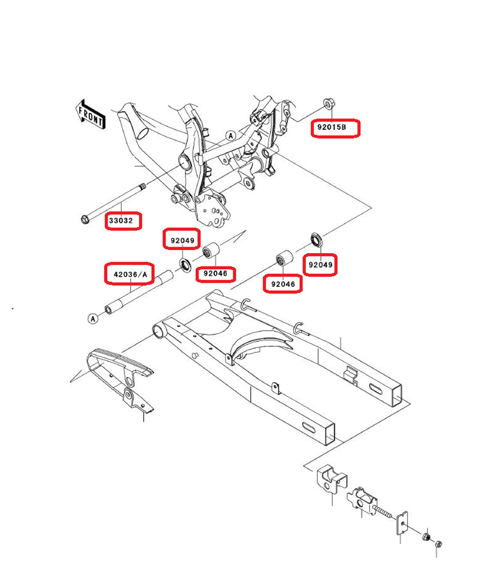 Kawasaki KLX125 Swingarm rebuild/repair kit