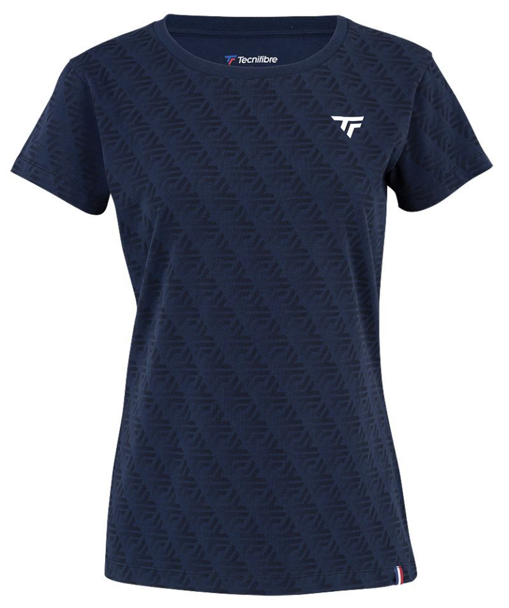 Женская теннисная футболка Tecnifibre Women Graphic Stretch - небесный