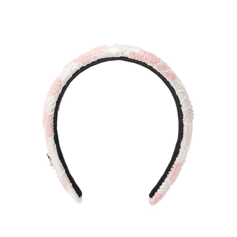 Ободок с розовыми цветами