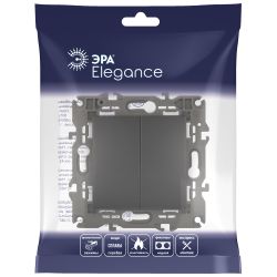 Переключатель ЭРА Elegance 14-1106-05 двойной 10АХ-250В IP20 антрацит