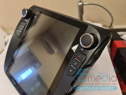 Магнитола для Mitsubishi Outlander 2/XL (CW), Peugeot 4007, Citroen C-Crosser (Rockford) - Carmedia ZF-1106-Q6 вертикальный экран 10.4" в стиле "Тесла" на Android 11, Snapdragon, 8/128Гб, CarPlay, 4G SIM-слот