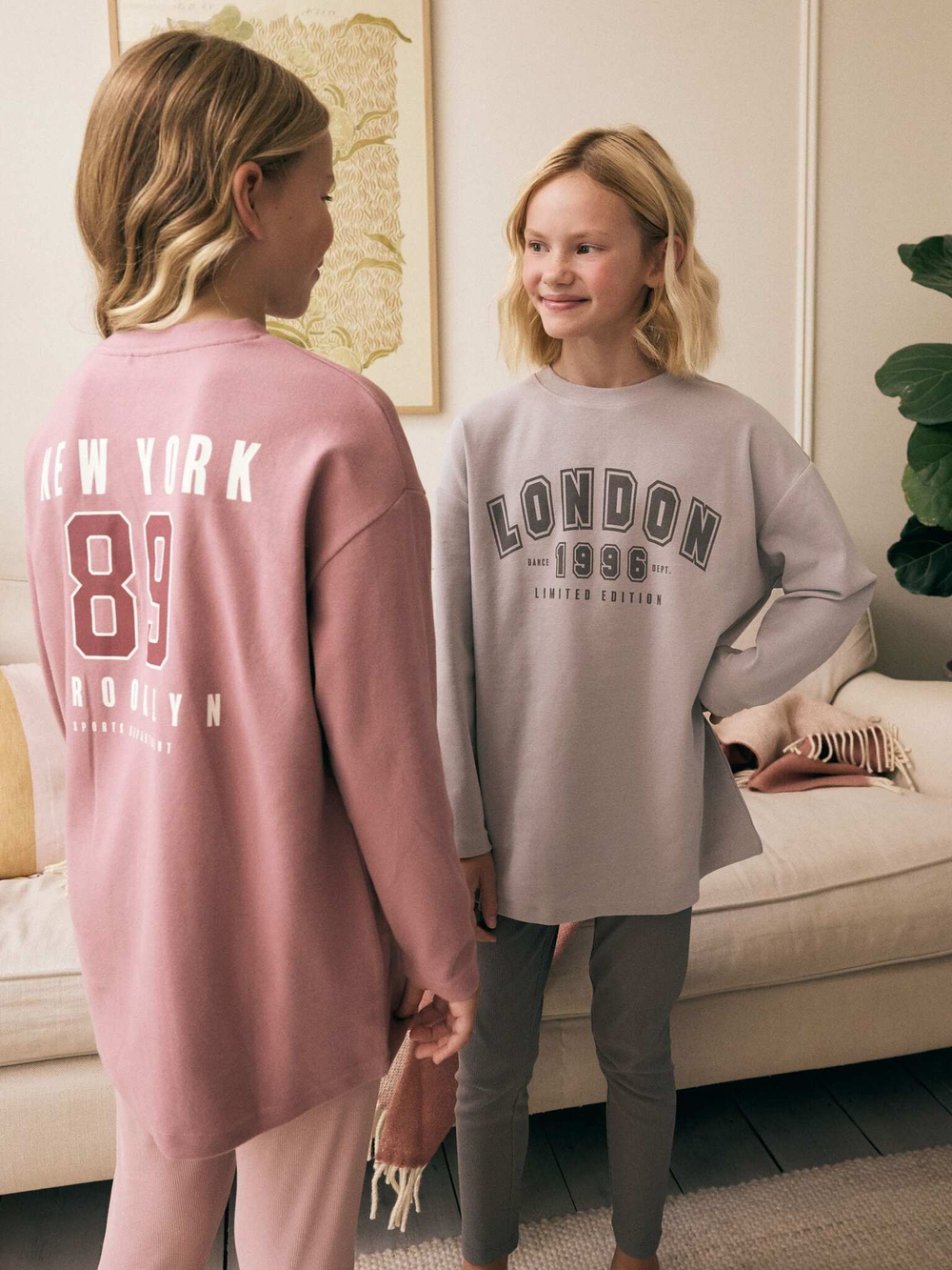 Пижама для девочки Next B83-697, 2 шт., Розовый, Серый