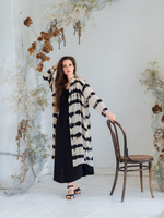 Платье-рубашка ГРАДИЕНТ (черно-белый)