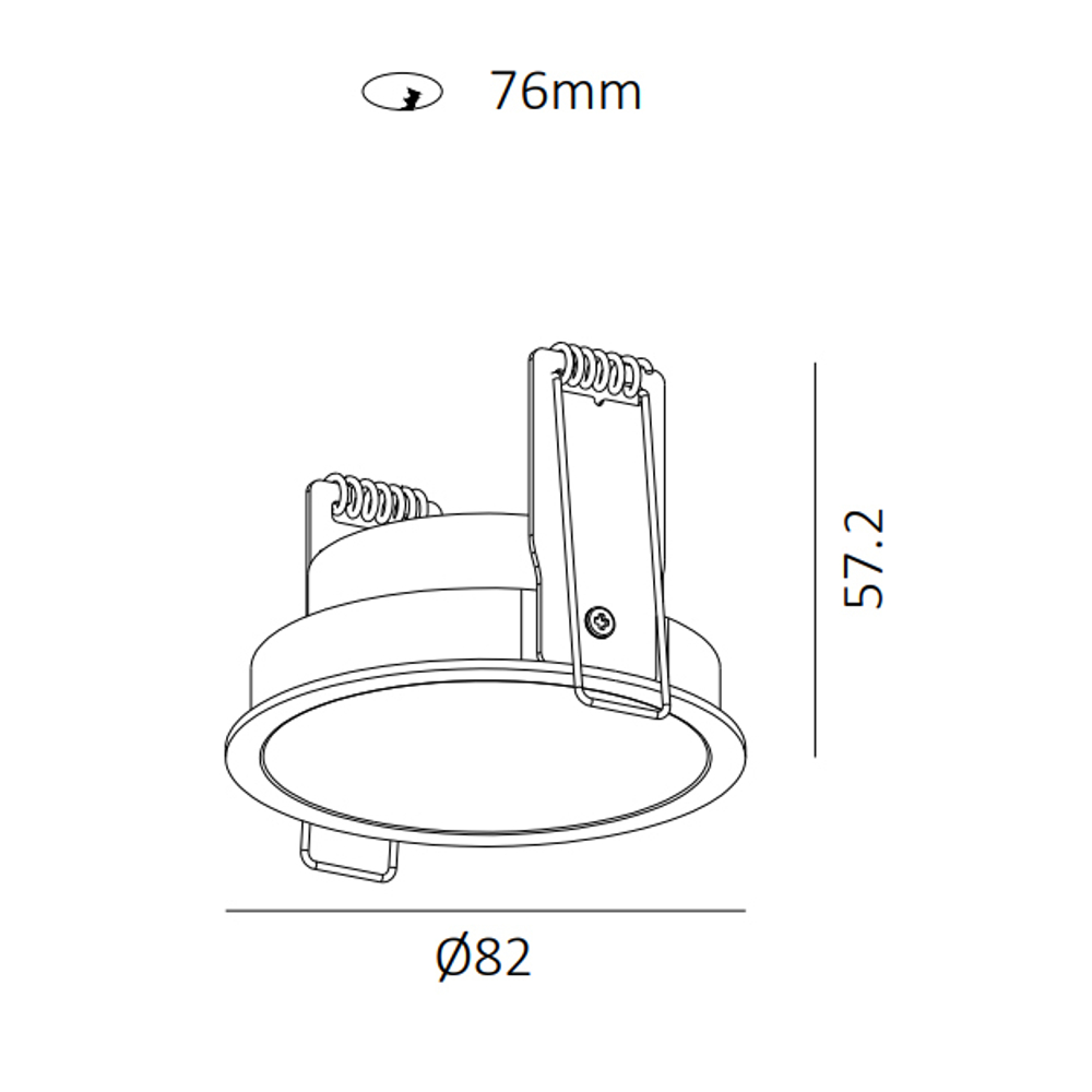 Светильник встраиваемый MUNICH под лампу GU10,  цвет шлифованная латунь,  D82xH57, 2мм,  IP20