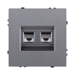 Розетка двойная Ethernet RJ45 Cat.6, серый Kollinger Eclipse EC-018GY