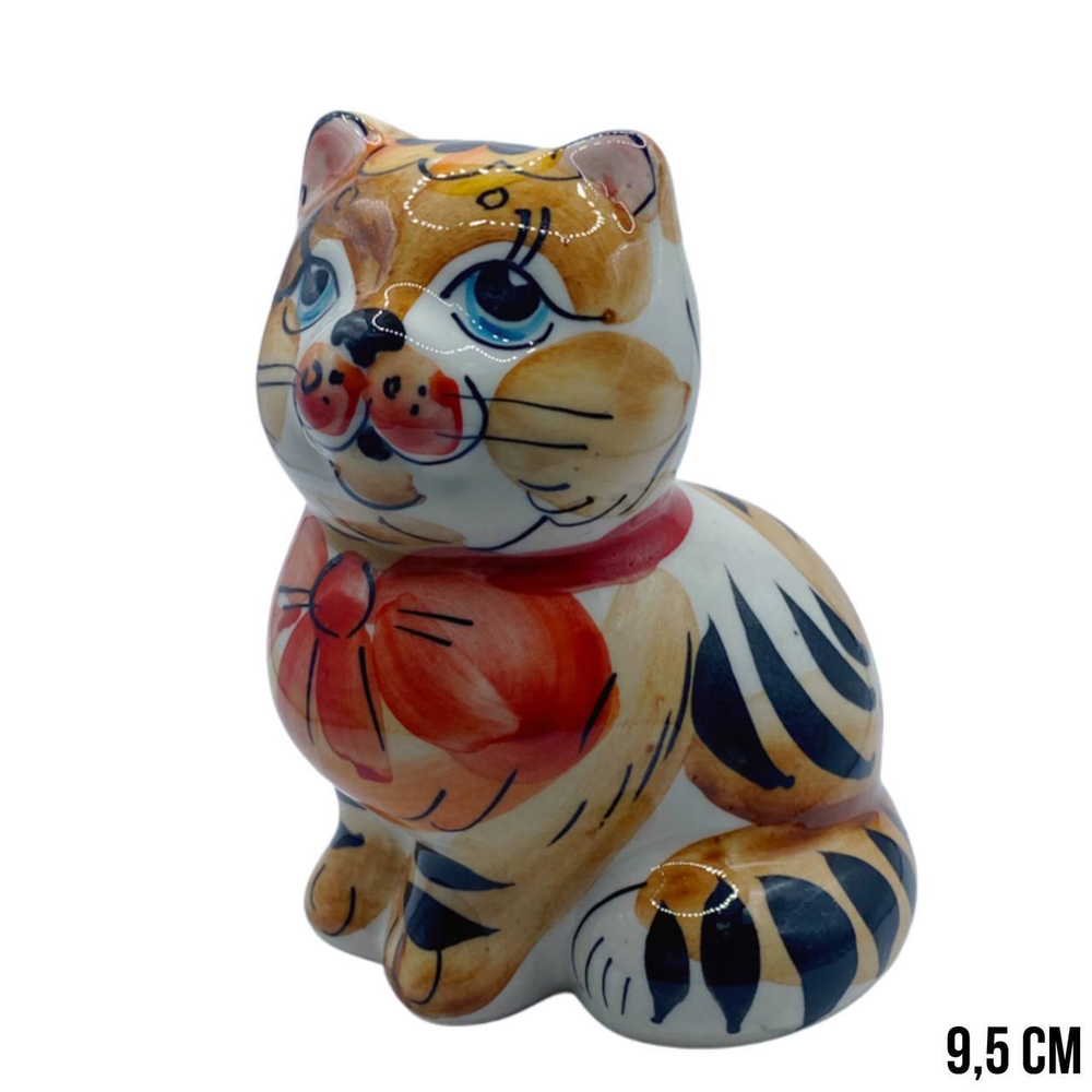 Фигурка Кот Мурзик цветная гжель