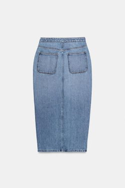 ZARA ДЖИНСОВАЯ ЮБКА ВНАХЛЕСТ Z1975, ВЫЦВЕТШИЙ СИНИЙ