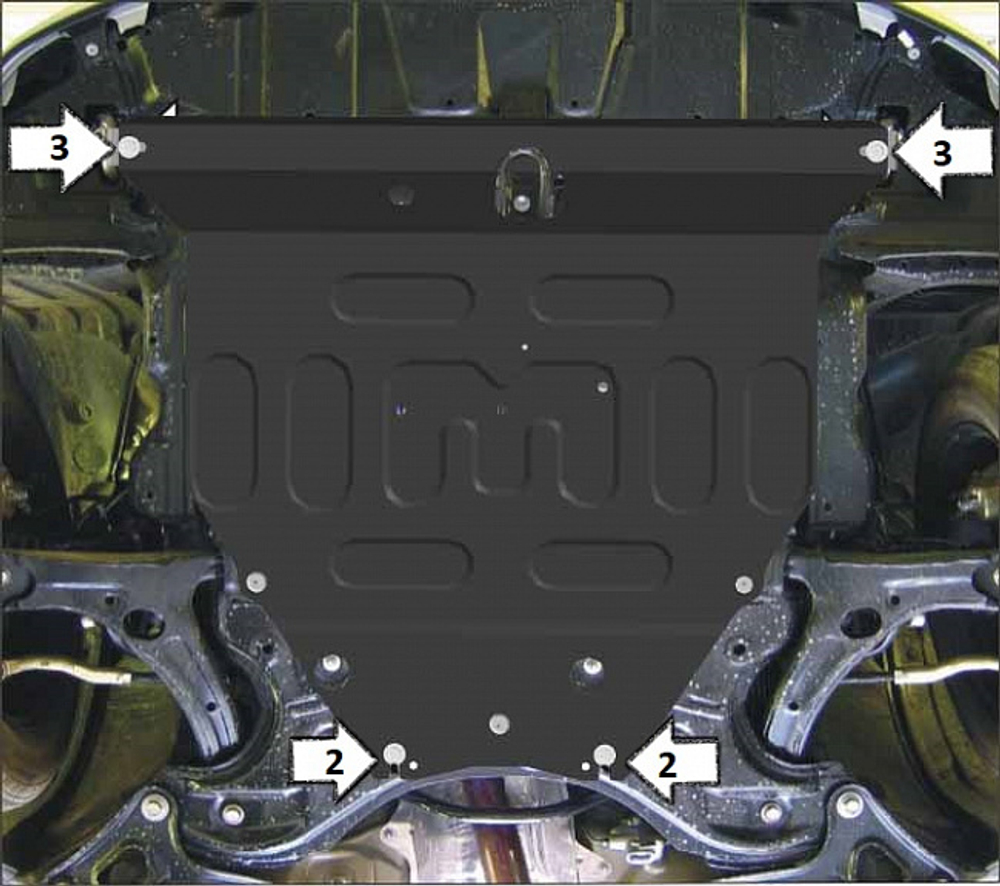 Защита картера Двигателя, КПП. 2 мм, Сталь. для Toyota Corolla Axio 2000-2006, Toyota Corolla Fielder 2000-2006, Toyota Corolla 2000-2006 MOTODOR.72506