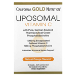 California Gold Nutrition, липосомальный витамин C, со вкусом апельсина, 1000 мг, 30 пакетиков по 6 мл (0,2 жидк. унции)