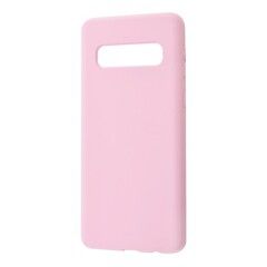 Силиконовый чехол Silicone Cover для Samsung Galaxy S10 Plus (Светло-розовый)