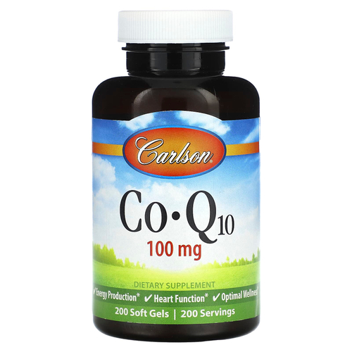 Carlson, Co-Q10, 100 мг, 200 мягких таблеток