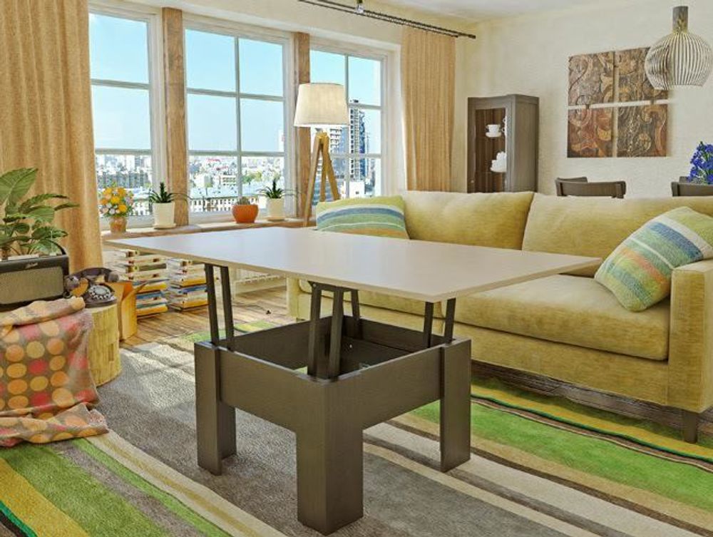 Стол журнальный раскладной "Секрет" (венге/дуб млечный), ЛДСП 16 мм, Мебельсон, г. Ижевск