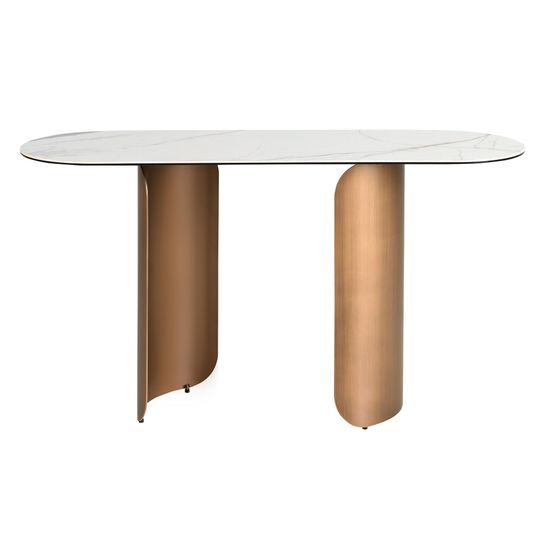 Консоль 3286 из керамики в мраморной отделке и стали бронзового цвета