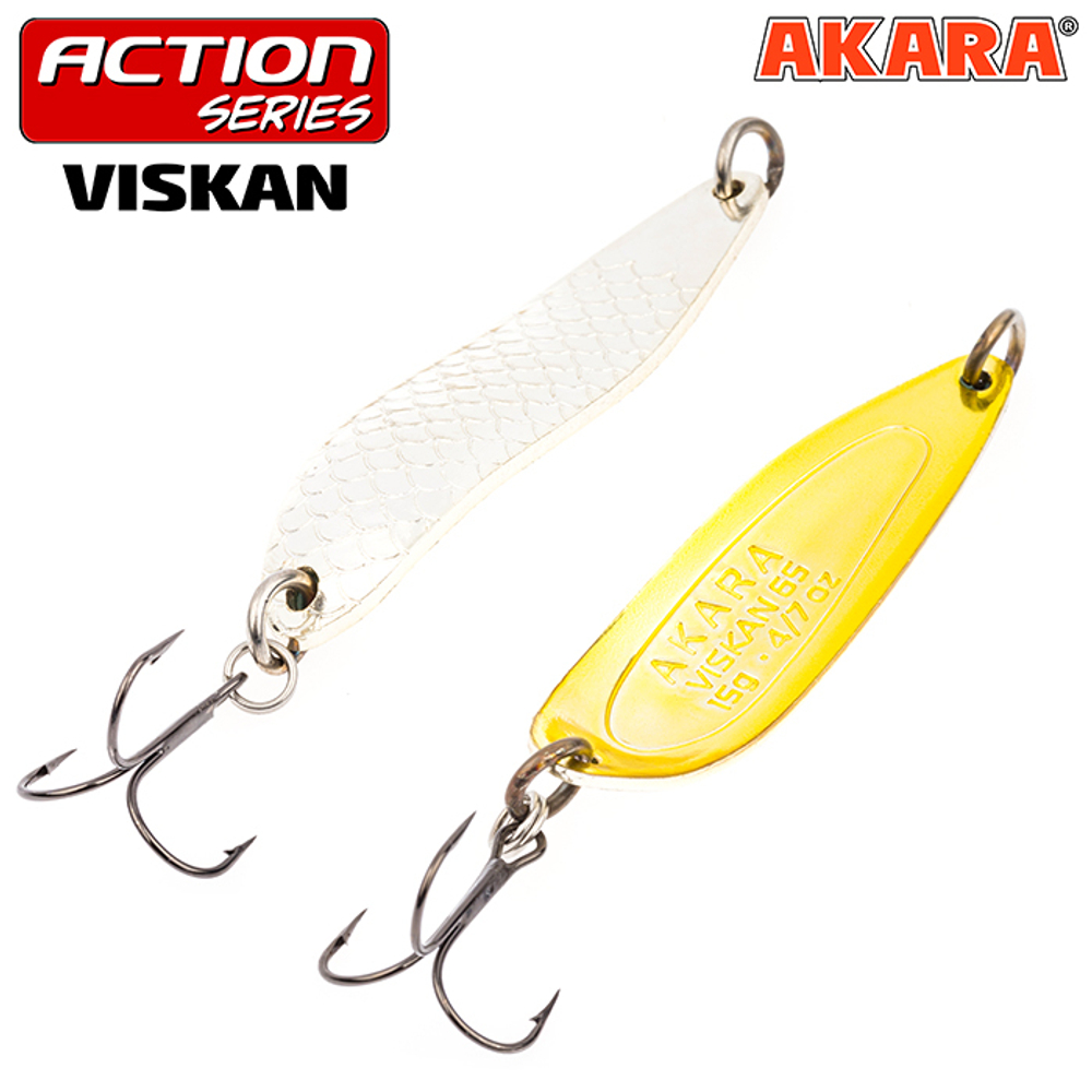 Блесна колебалка Akara Action Series Viskan 80 32 гр. 1-1/7 oz. Sil/Go