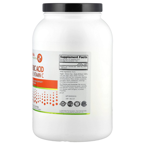 NutriBiotic, Immunity, аскорбиновая кислота, 100% чистый витамин C, кристаллический порошок, 2.26 кг (5 фунтов)
