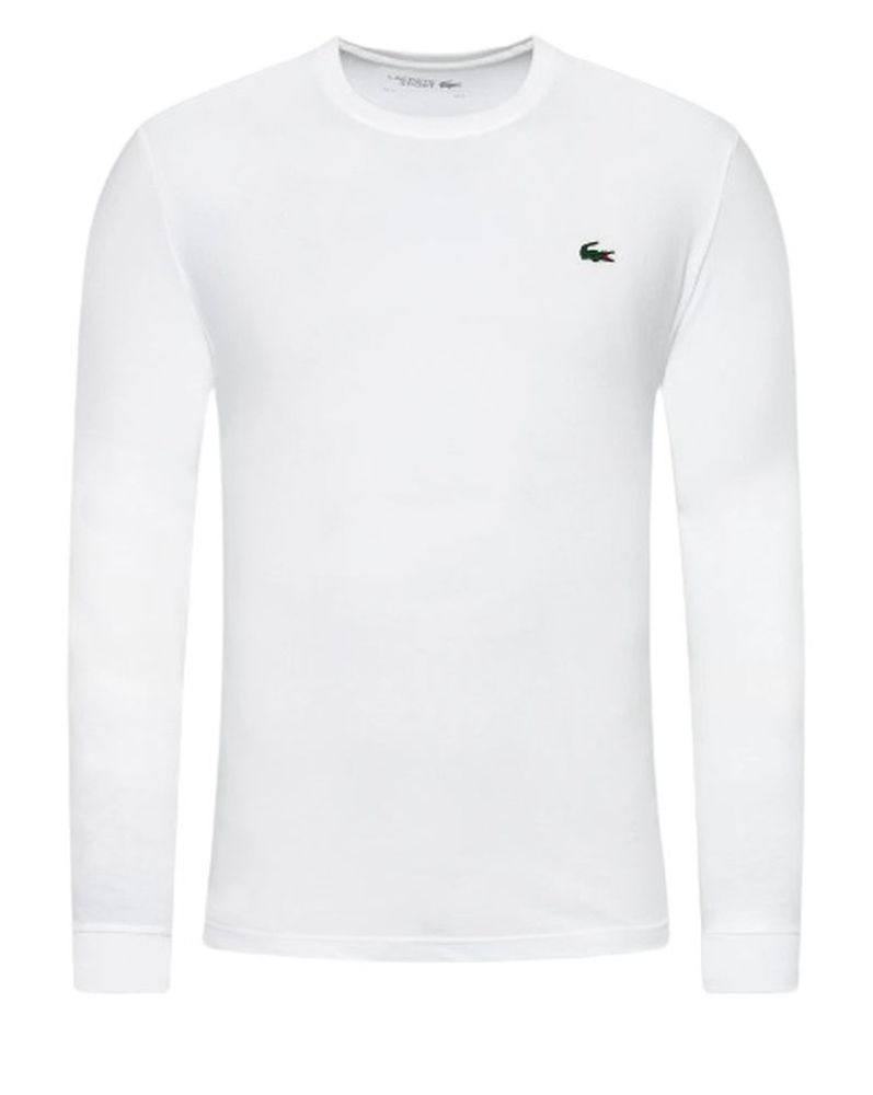 Футболка мужская теннисная теннисная Lacoste Men&#39;s Long Sleeve Tee - white