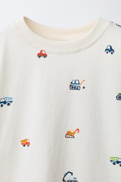 ZARA ФУТБОЛКА С ПРИНТОМ, БЕЛЫЙ