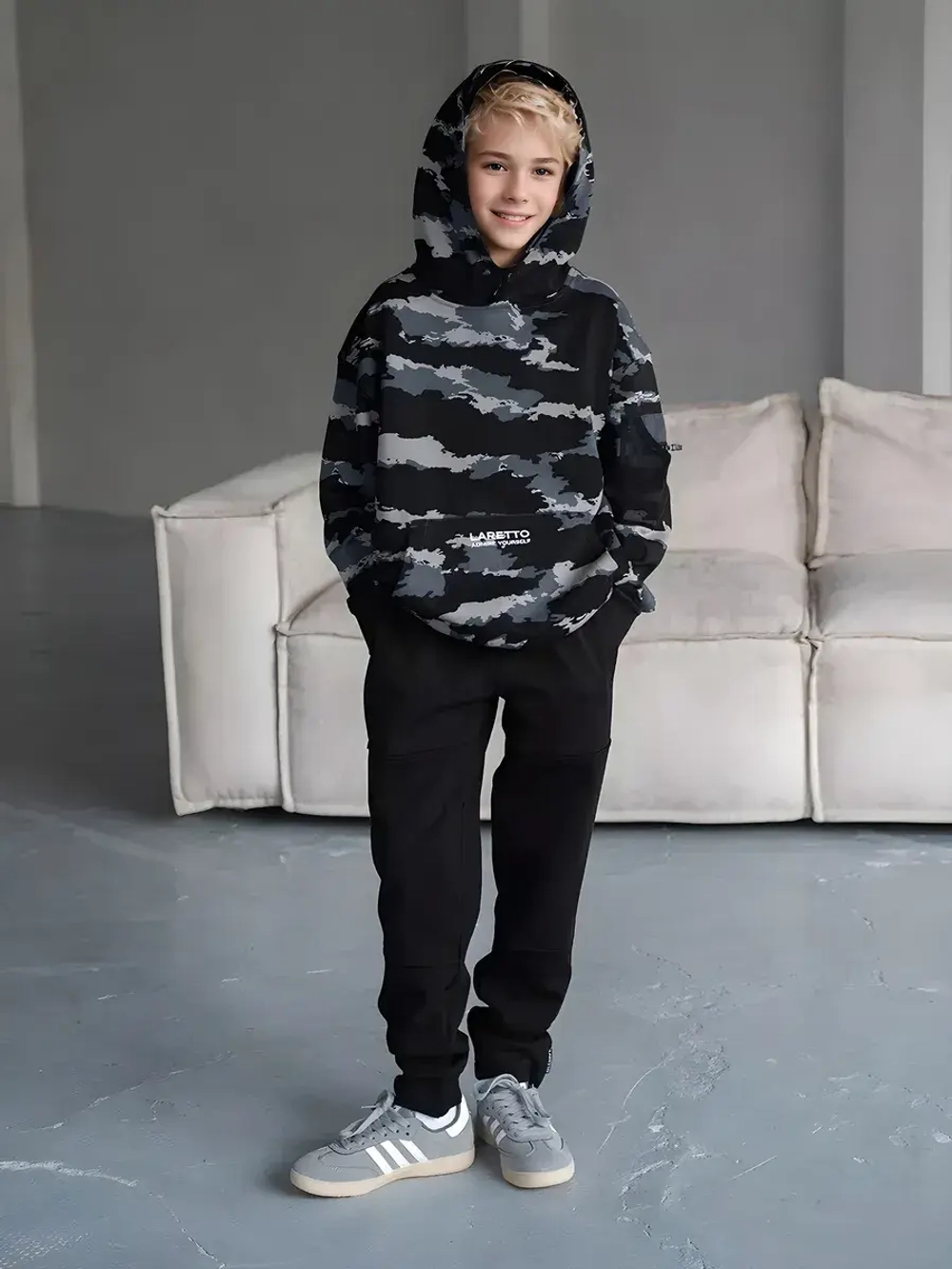 Костюм для мальчика в школу, худи и брюки