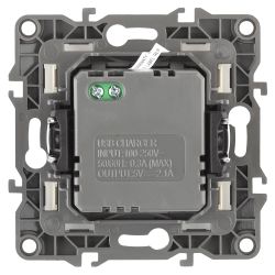 12-4110-12 ЭРА Устройство зарядное USB, 230В/5В-2100мА, IP20, Эра12, графит | Эра 12 Графит