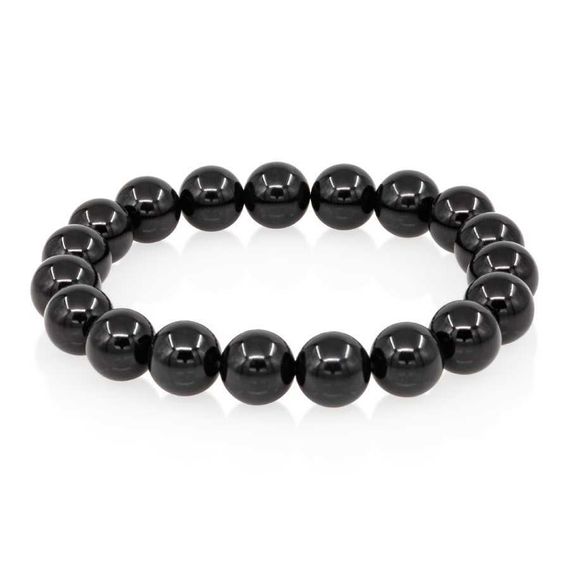 Браслет из камней черного кварца 10 мм