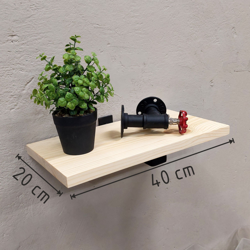 Настенные полки из натурального дерева в стиле Лофт