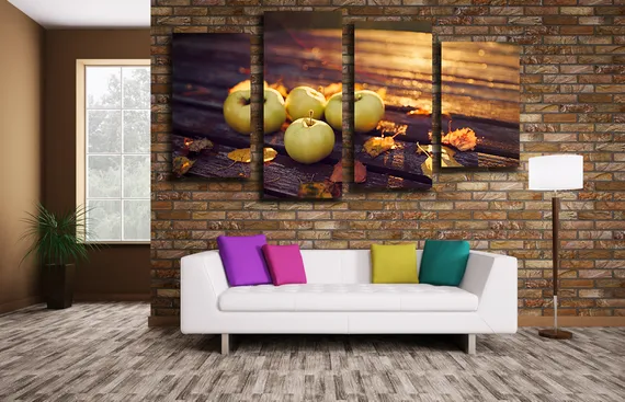 Модульная картина "Осенние яблоки"