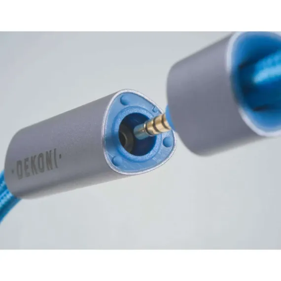 Dekoni Audio Postsplit 3.5mm with Nylon Woven Jacket Blue