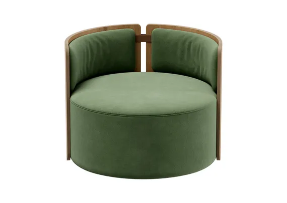 Кресло крутящееся Lagom 800 (зелено-голубой FiberGuard, натуральный дуб)