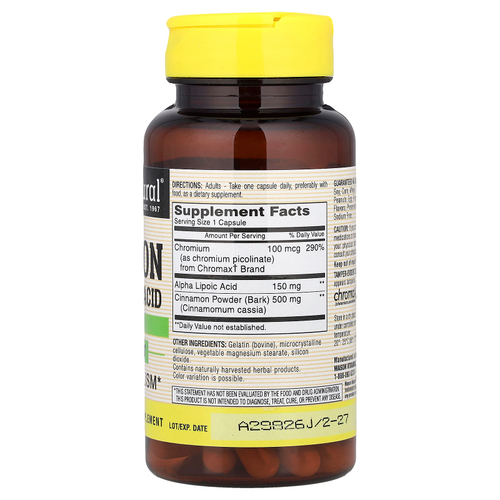 Mason Natural, корица с альфа-липоевой кислотой, 60 капсул