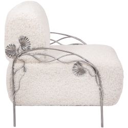 Кресло Нимфея Молоко Античное серебро