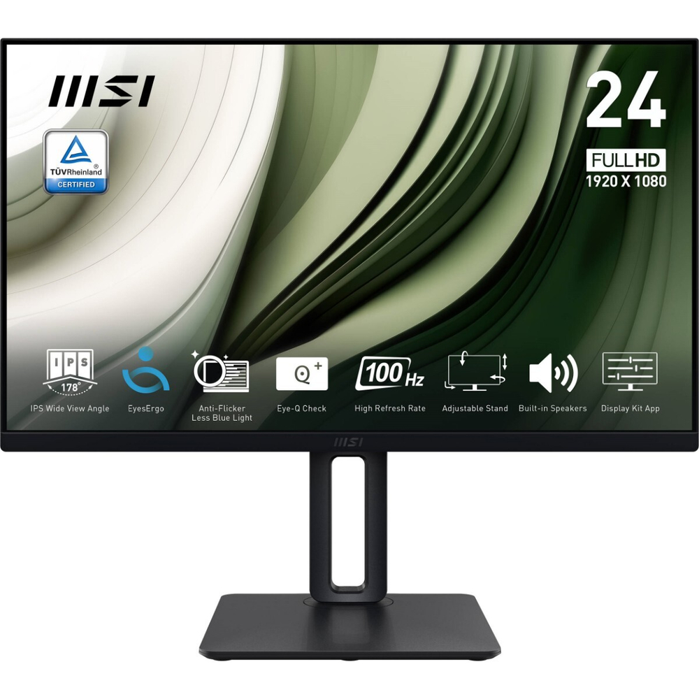 Монитор MSI PRO MP245PG 23.8" 16:9 FHD (1920x1080) IPS Flat, 1ms, Speaker, 100Hz, Black