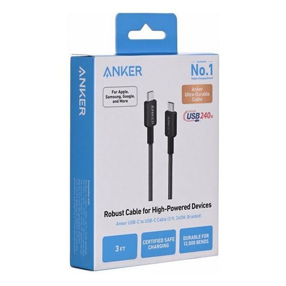 Кабель Anker Power Line 310 USB-C - USB-C 240 Вт (A81D5H11) Black