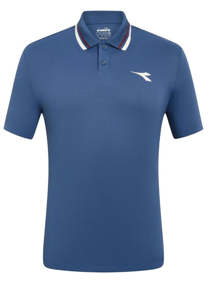 Мужское теннисное поло Diadora Short Sleeve Icon - ensign blue
