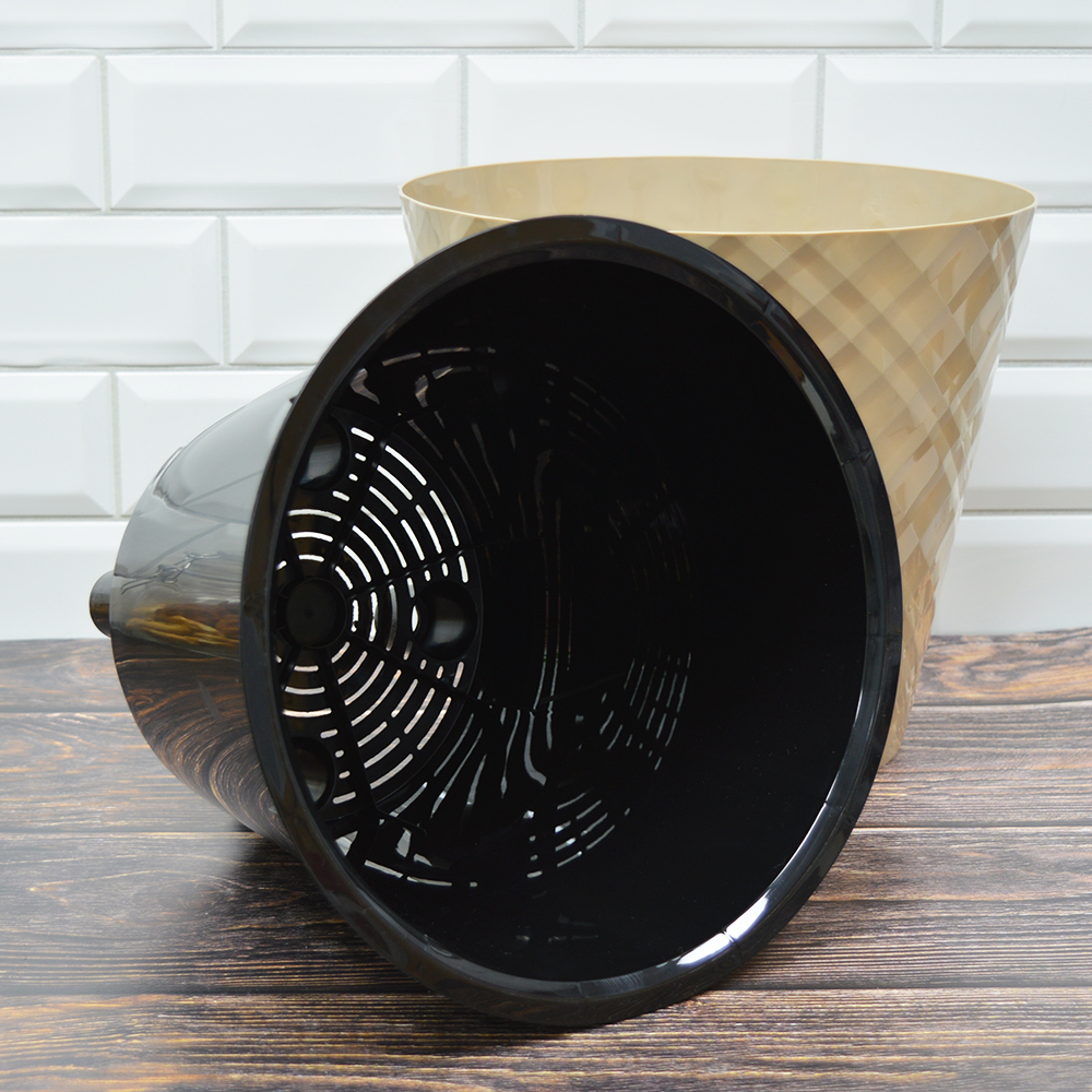 Горшок цветочный Manhattan 11л D280мм, молочный шоколад