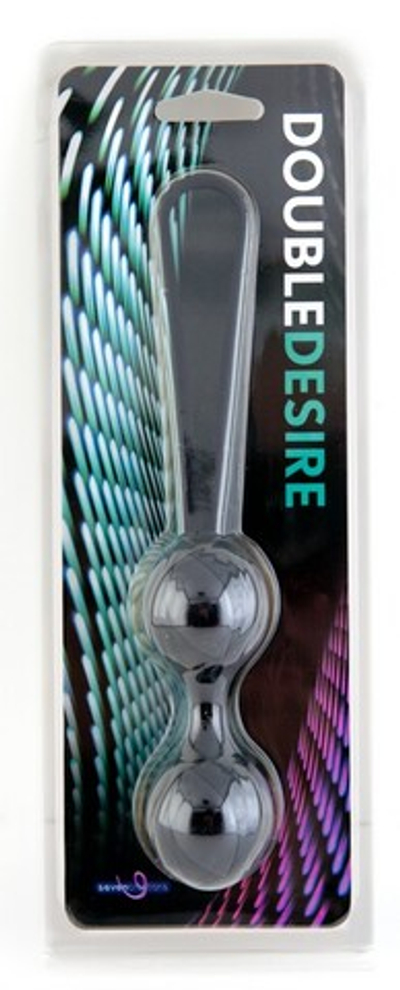 Чёрные силиконовые вагинальные шарики с петелькой (Цвет: черный)