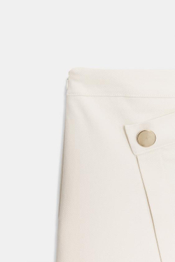 ZARA ЮБКА МИДИ С ЗАПАХОМ, ЭКРЮ