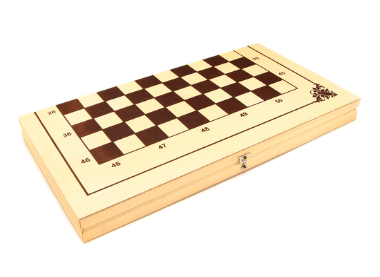 Шашки деревянные со 100 клетчатой доской ШК-15