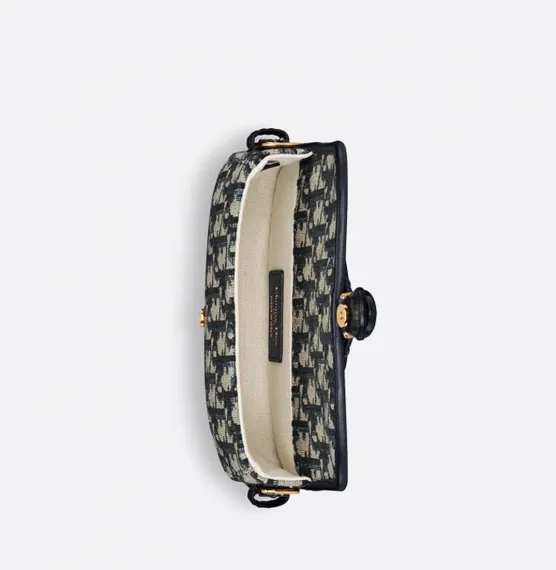 Сумка Dior Bobby синий жаккард Oblique