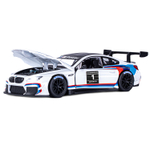 Модель 1:24, BMW M6 GT3, белый,  откр. двери и капот, свет, звук