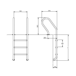 Лестница для бассейна Hayward MXI2HF Mixta (2 ступени)