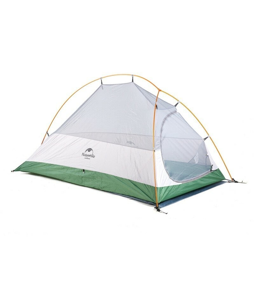 Палатка сверхлегкая Naturehike Сloud Up 1 Updated NH18T010-T, 210T  одноместная с ковриком, зеленая, 6927595730539