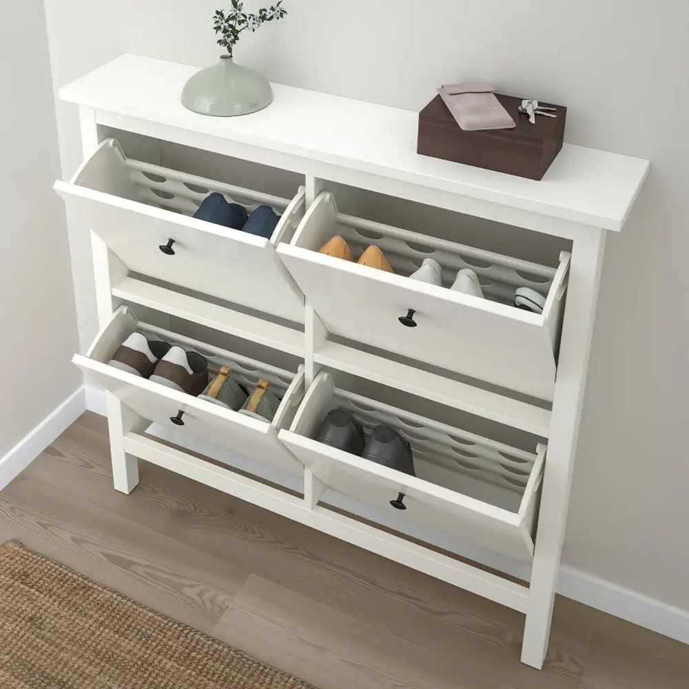 Обувной шкаф/хранение - IKEA HEMNES/ХЕМНЭС ИКЕА, 107x22x101 см, белый