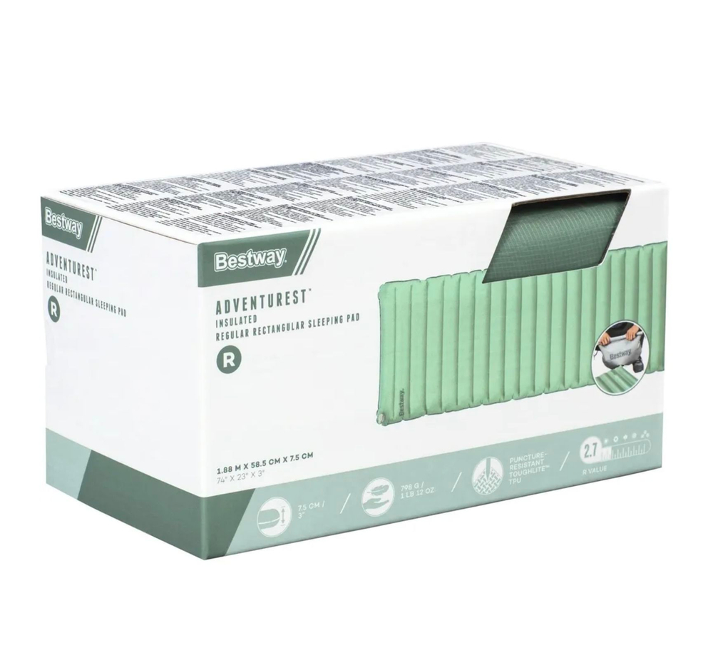 Коврик туристический самонадувающийся 188x58.5x7.5 см, Bestway 69617